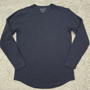 BYLT Shirt Mens Large Blue Thermal Drop Cut Long‎ Sleeve Pullover Casual